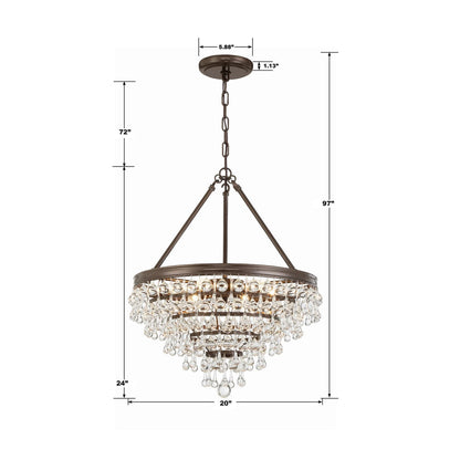 Calypso 20 Inch 6 Light Mini Chandelier