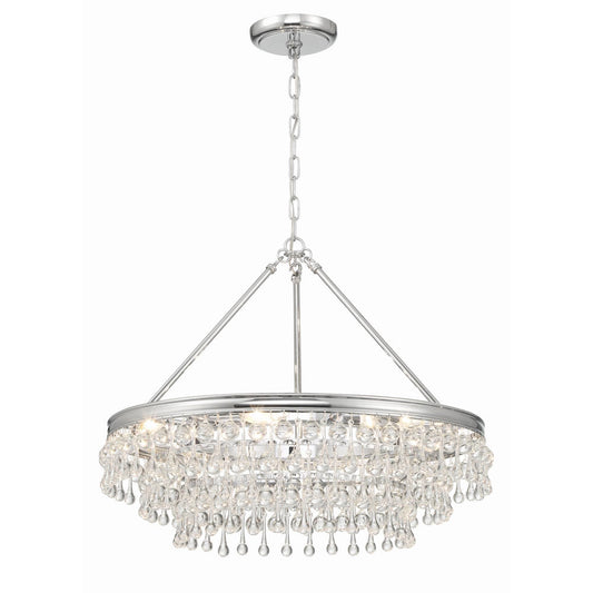 Calypso 25 Inch 6-Light Crystal Chandelier Lighting