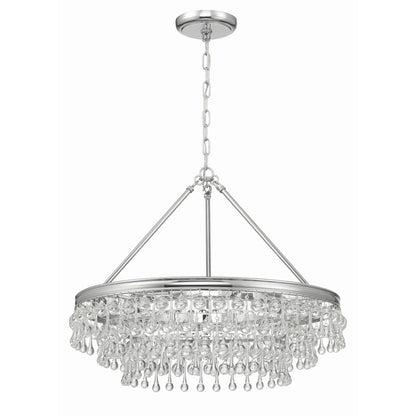 Calypso 25 Inch 6-Light Crystal Chandelier Lighting