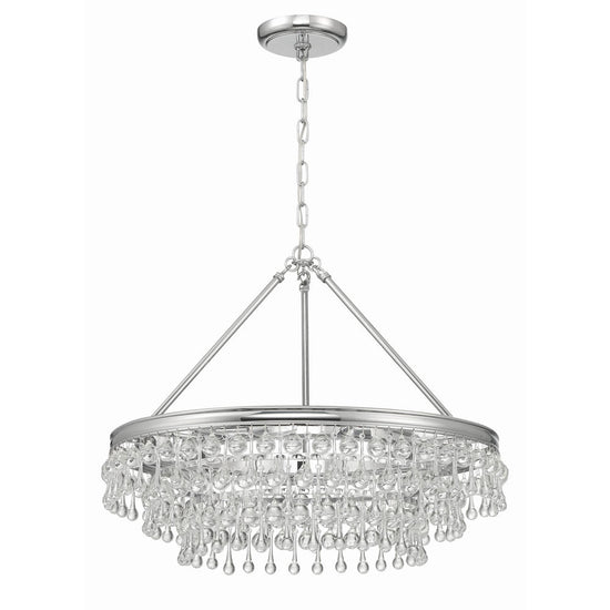 Calypso 25 Inch 6-Light Crystal Chandelier Lighting