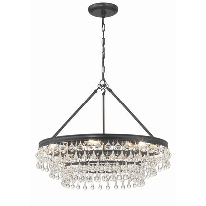 Calypso 25 Inch 6-Light Crystal Chandelier Lighting