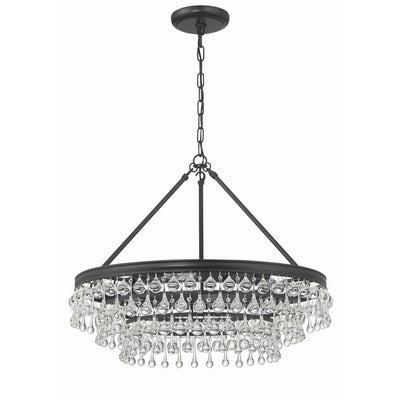 Calypso 25 Inch 6-Light Crystal Chandelier Lighting