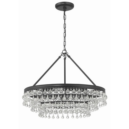 Calypso 25 Inch 6-Light Crystal Chandelier Lighting