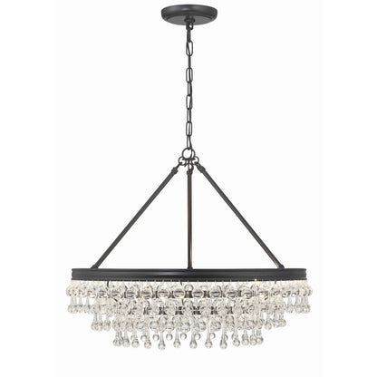 Calypso 25 Inch 6-Light Crystal Chandelier Lighting