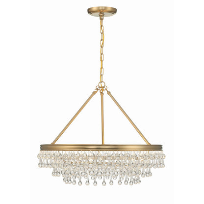 Calypso 25 Inch 6-Light Crystal Chandelier Lighting
