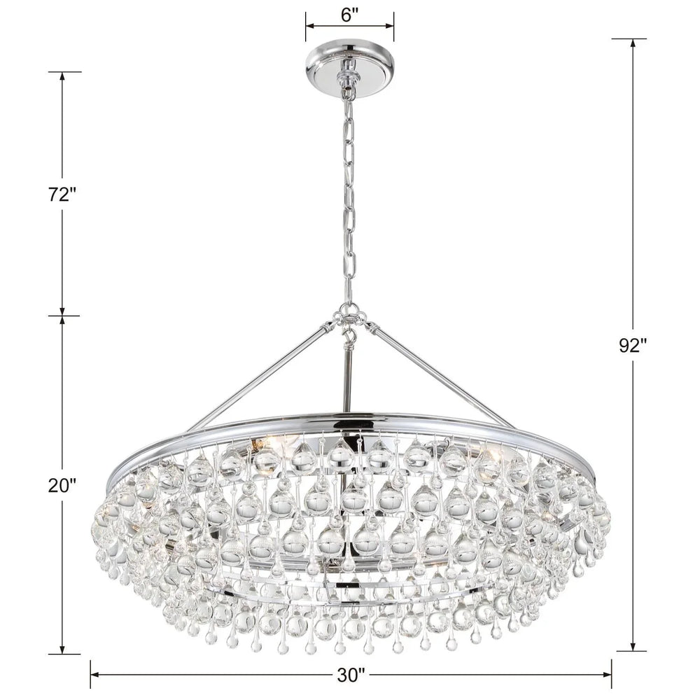 Calypso 30 Inch 6 Light Chandelier