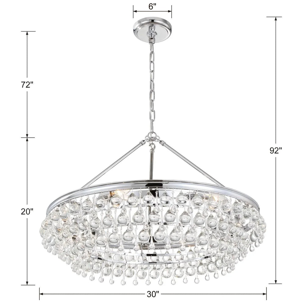 Calypso 30 Inch 6 Light Chandelier