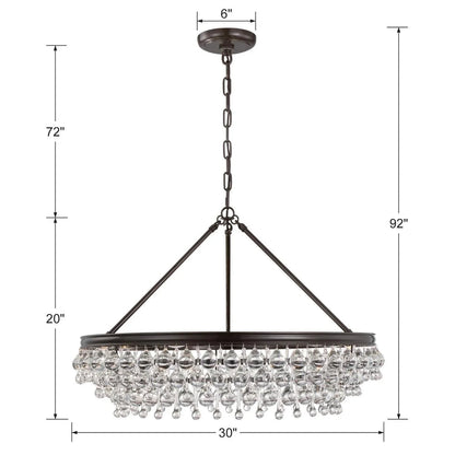 Calypso 30 Inch 6 Light Chandelier