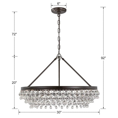 Calypso 30 Inch 6 Light Chandelier