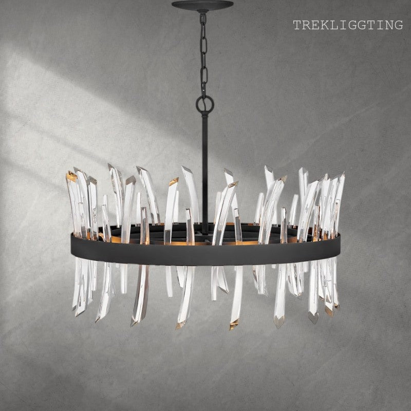 Revel 8 - Light Unique Wagon Wheel Chandelier with Crystal Accents