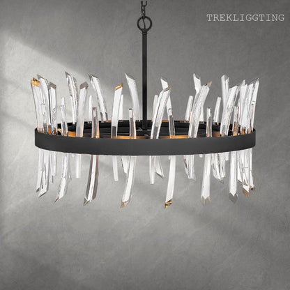 Revel 8 - Light Unique Wagon Wheel Chandelier with Crystal Accents