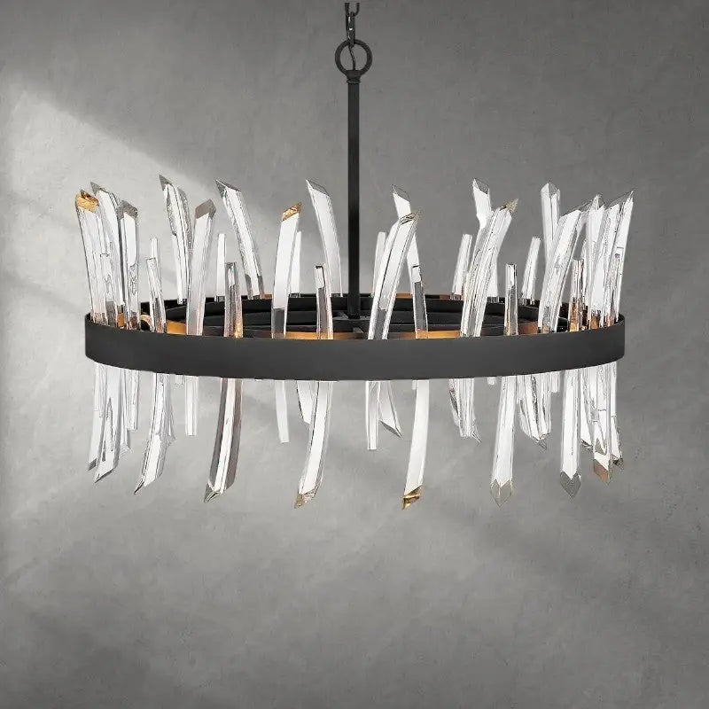 Revel 8 - Light Unique Wagon Wheel Chandelier with Crystal Accents