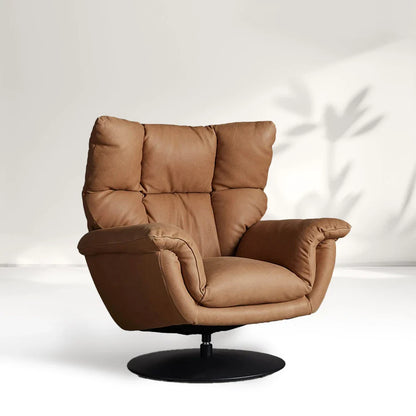 Deacon Leather Swivel Recliner & Ottoman