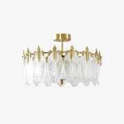 Decorative Pattern Glass Round Chandelier