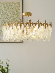 Decorative Pattern Glass Round Chandelier