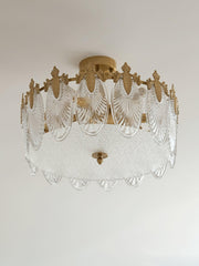 Decorative Pattern Glass Round Chandelier