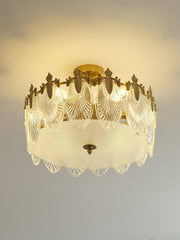 Decorative Pattern Glass Round Chandelier