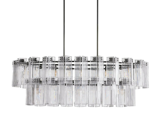 Delsie Oval Art Glass Chandelier