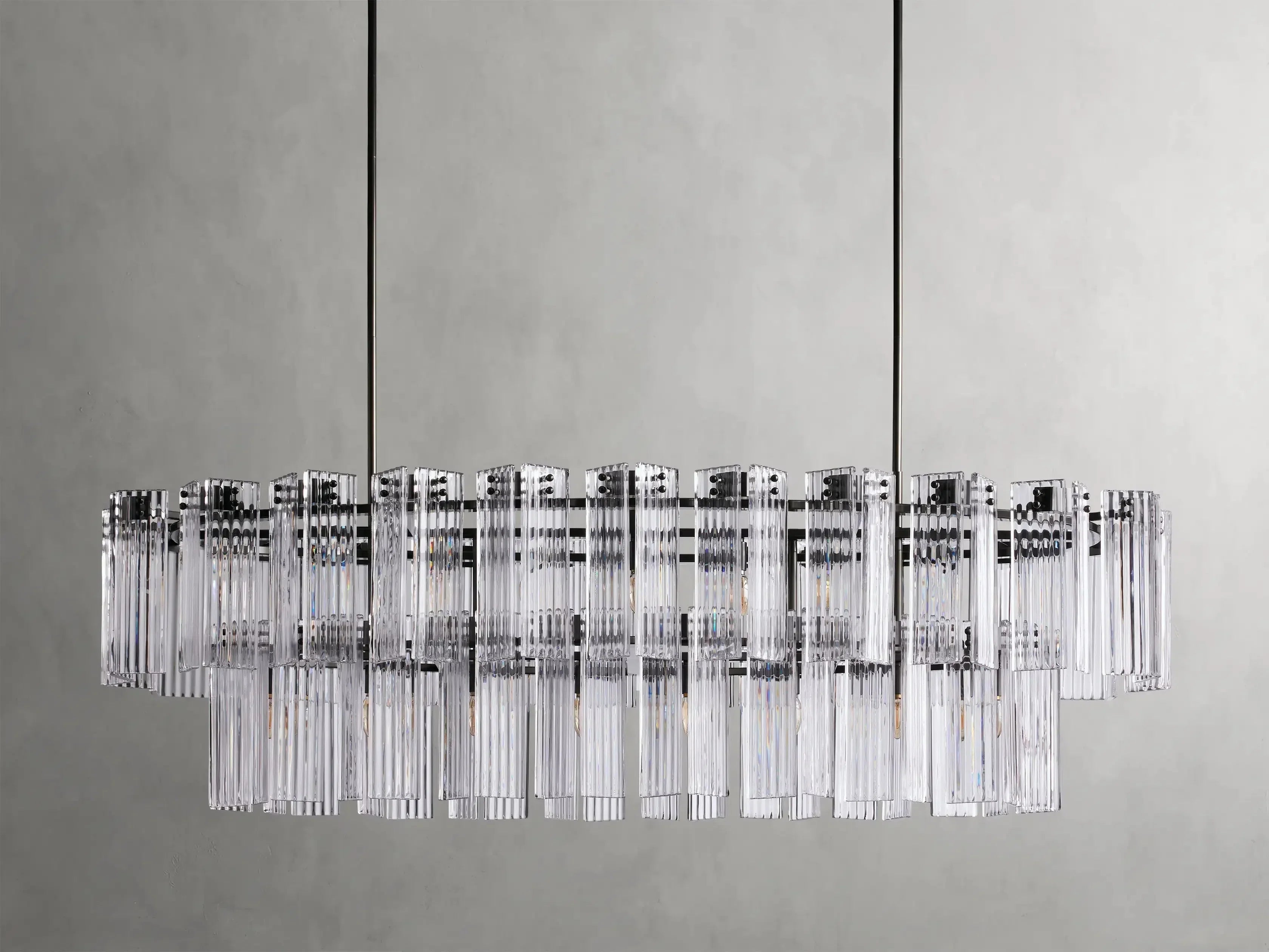 Delsie Oval Art Glass Chandelier