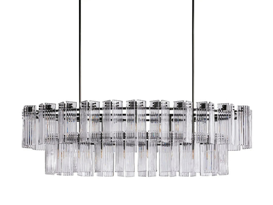 Delsie Oval Art Glass Chandelier