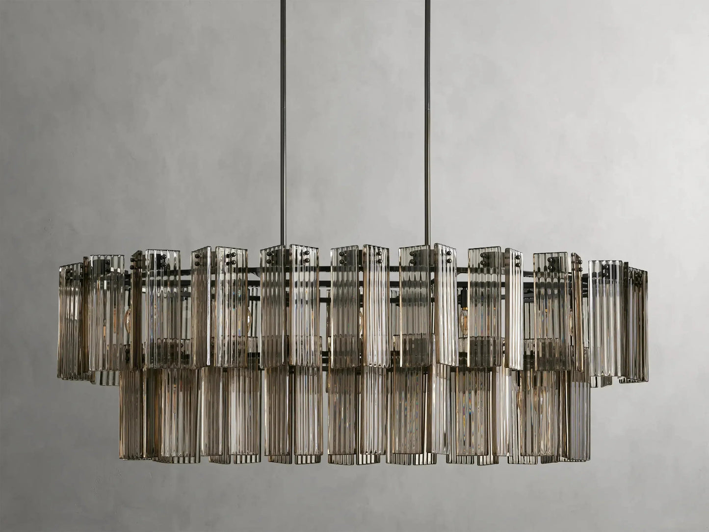 Delsie Oval Art Glass Chandelier