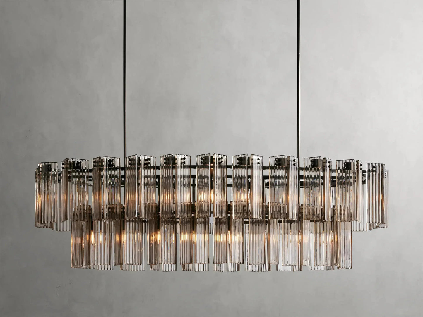 Delsie Oval Art Glass Chandelier