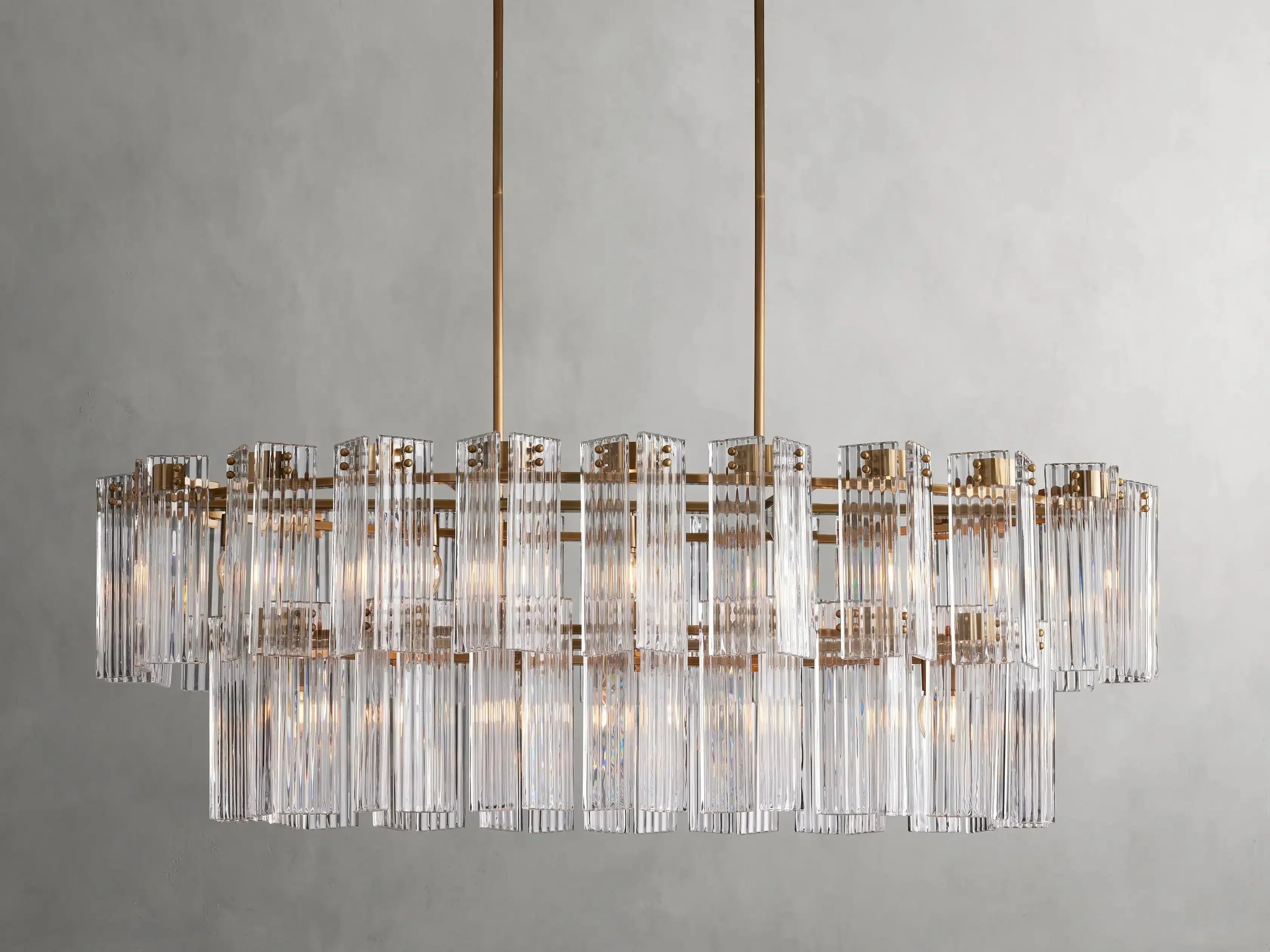 Delsie Oval Art Glass Chandelier