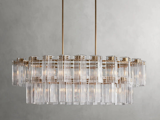 Delsie Oval Art Glass Chandelier