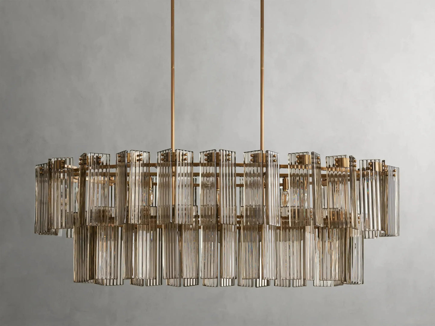 Delsie Oval Art Glass Chandelier