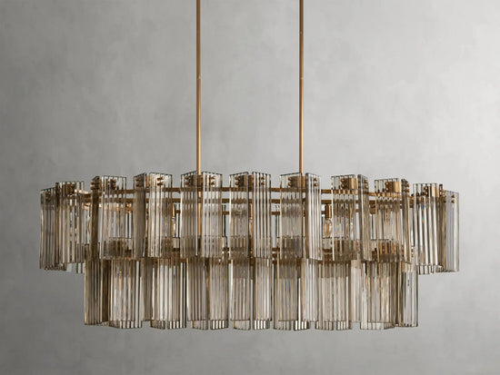 Delsie Oval Art Glass Chandelier