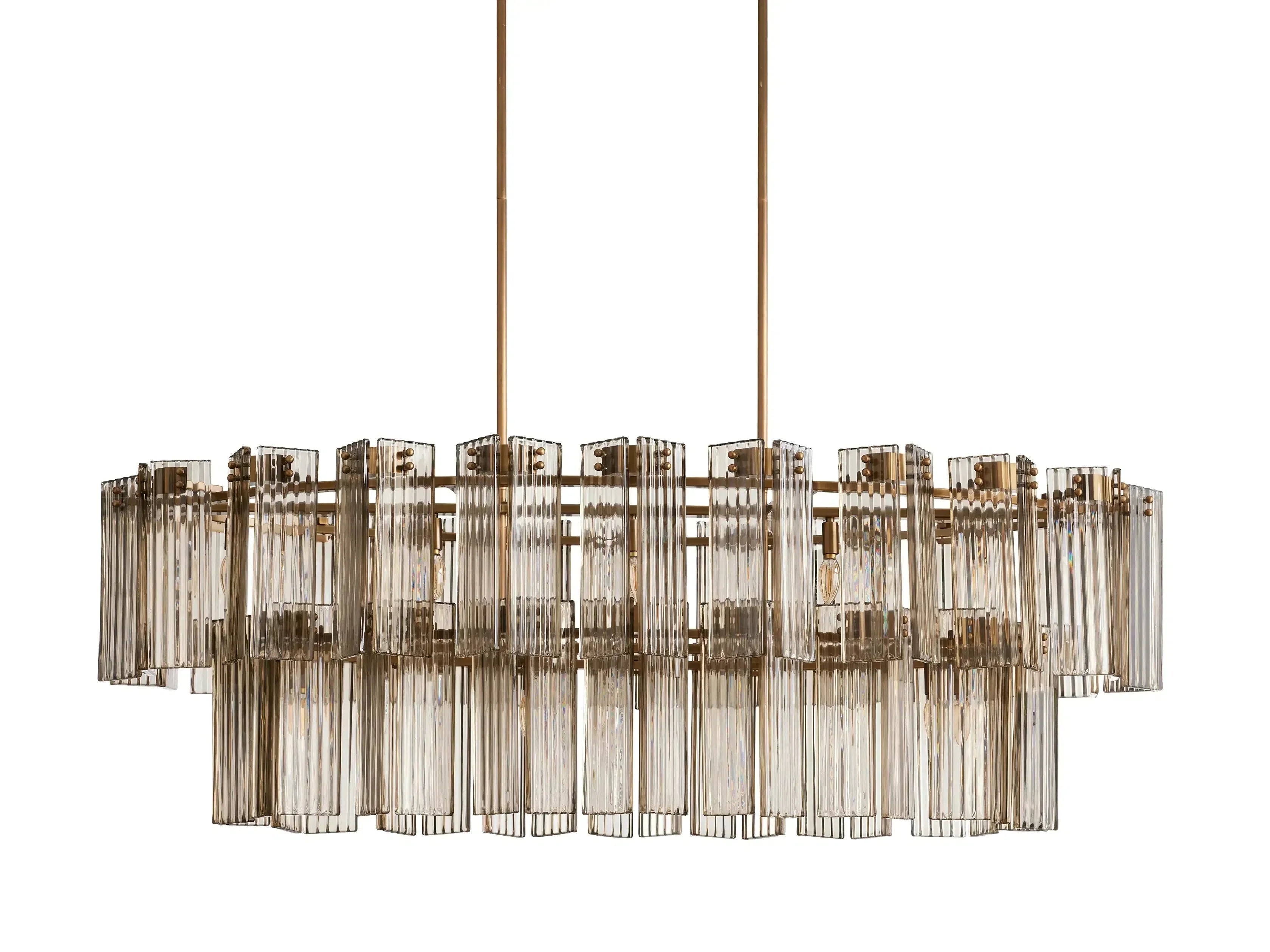 Delsie Oval Art Glass Chandelier