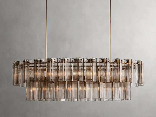 Delsie Oval Art Glass Chandelier