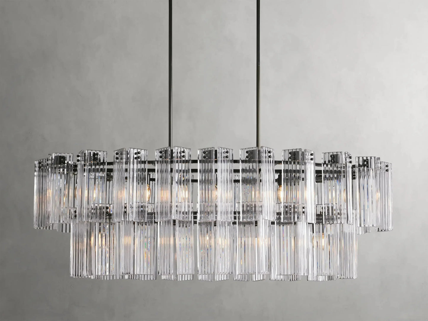 Delsie Oval Art Glass Chandelier