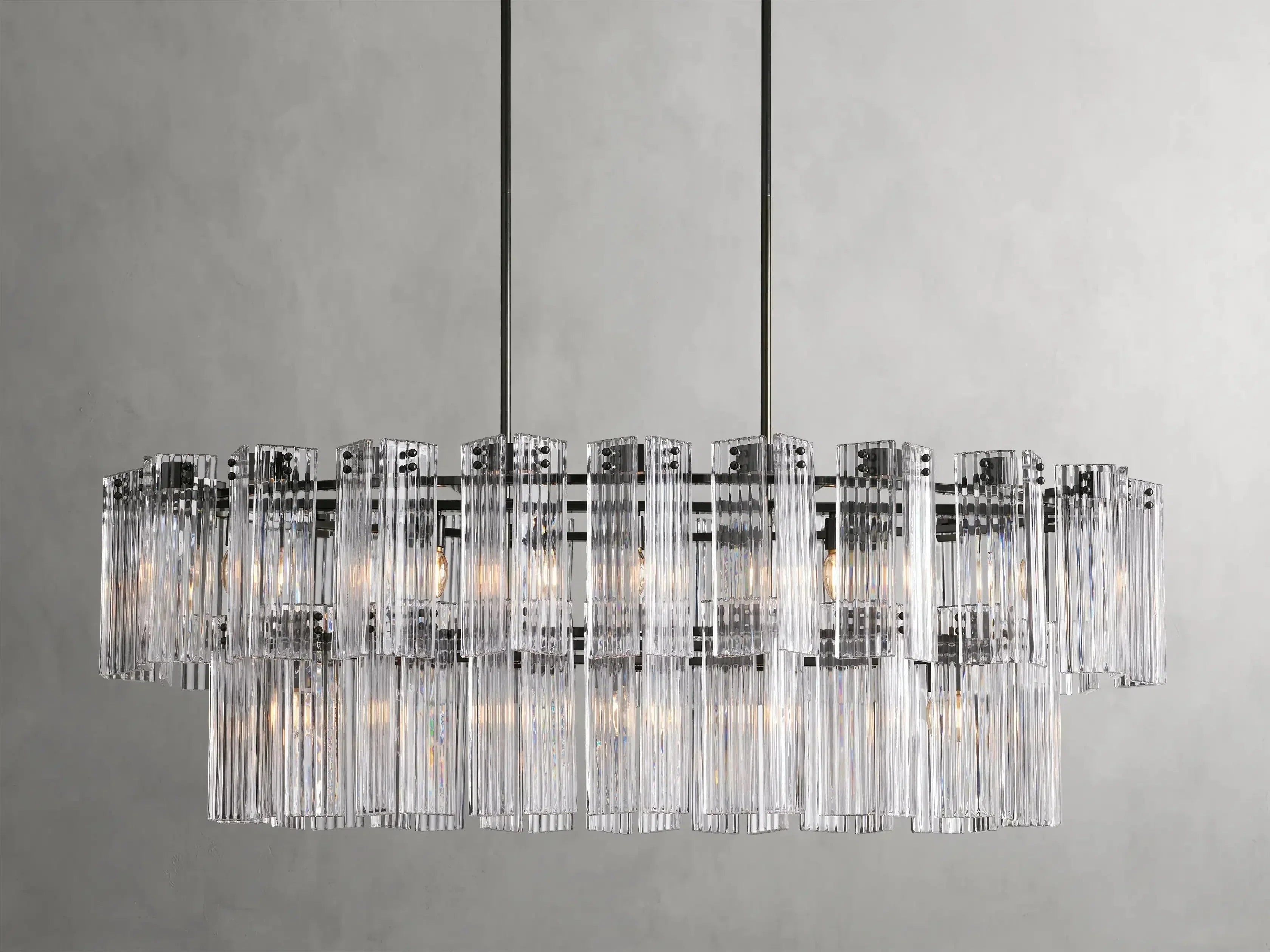 Delsie Oval Art Glass Chandelier