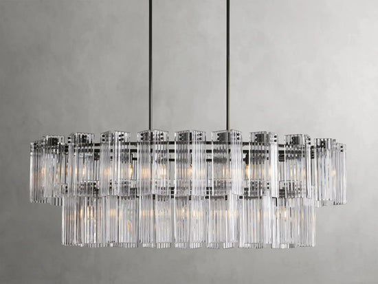 Delsie Oval Art Glass Chandelier
