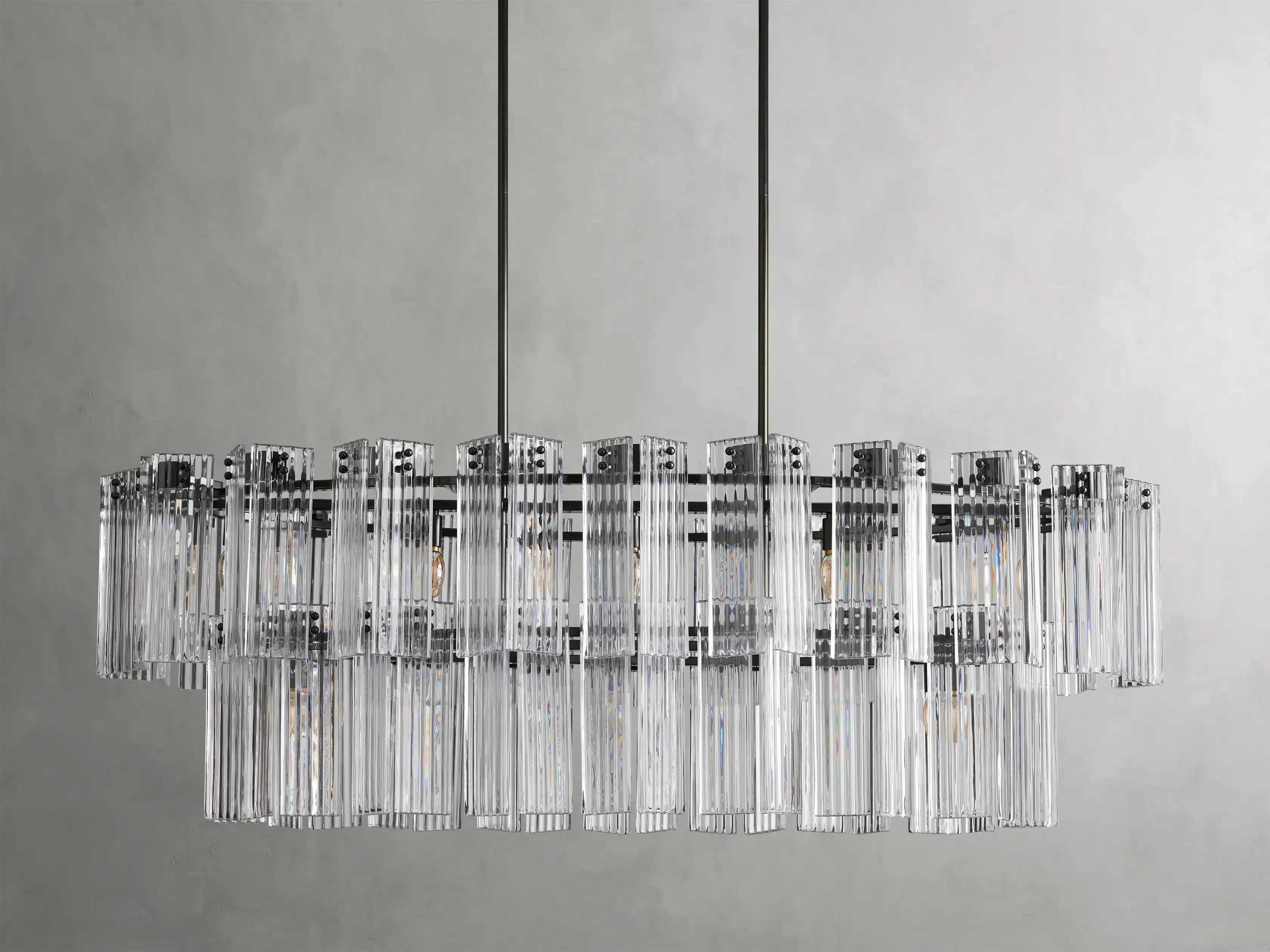 Delsie Oval Art Glass Chandelier