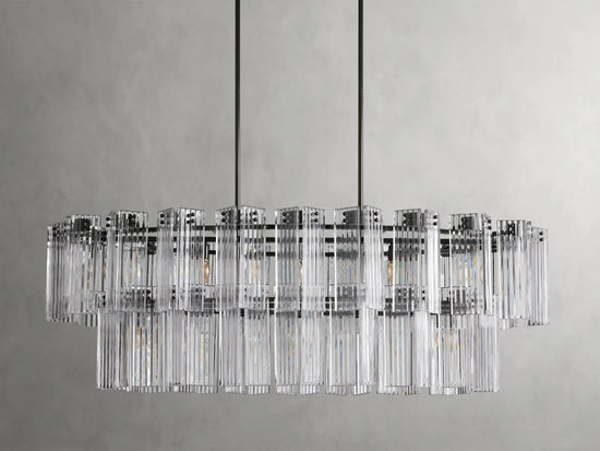 Delsie Oval Art Glass Chandelier