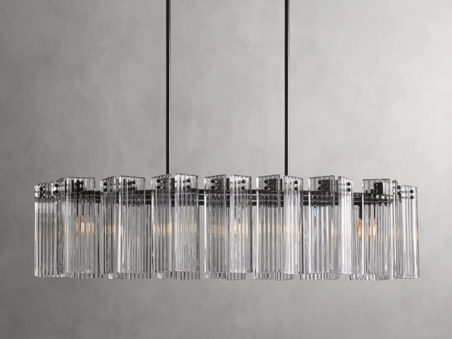 Delsie Oval Art Glass Chandelier