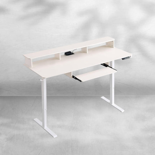 60" Electric Standing Desk with Keyboard Tray and Monitor Shelf