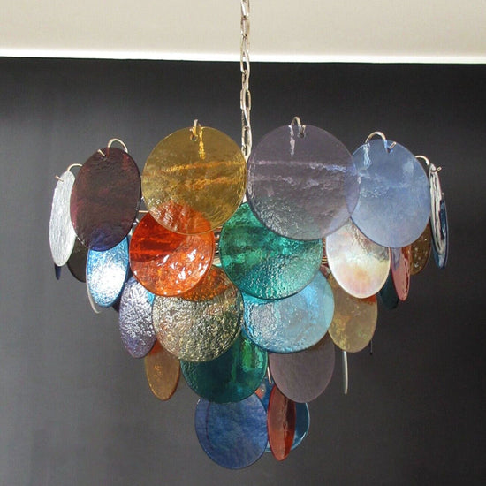 Vintage Murano-Style 27.6" Disks Chandelier