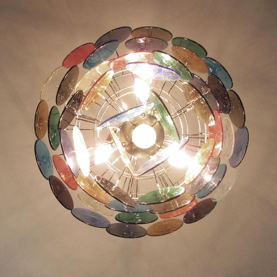 Vintage Murano-Style 27.6" Disks Chandelier