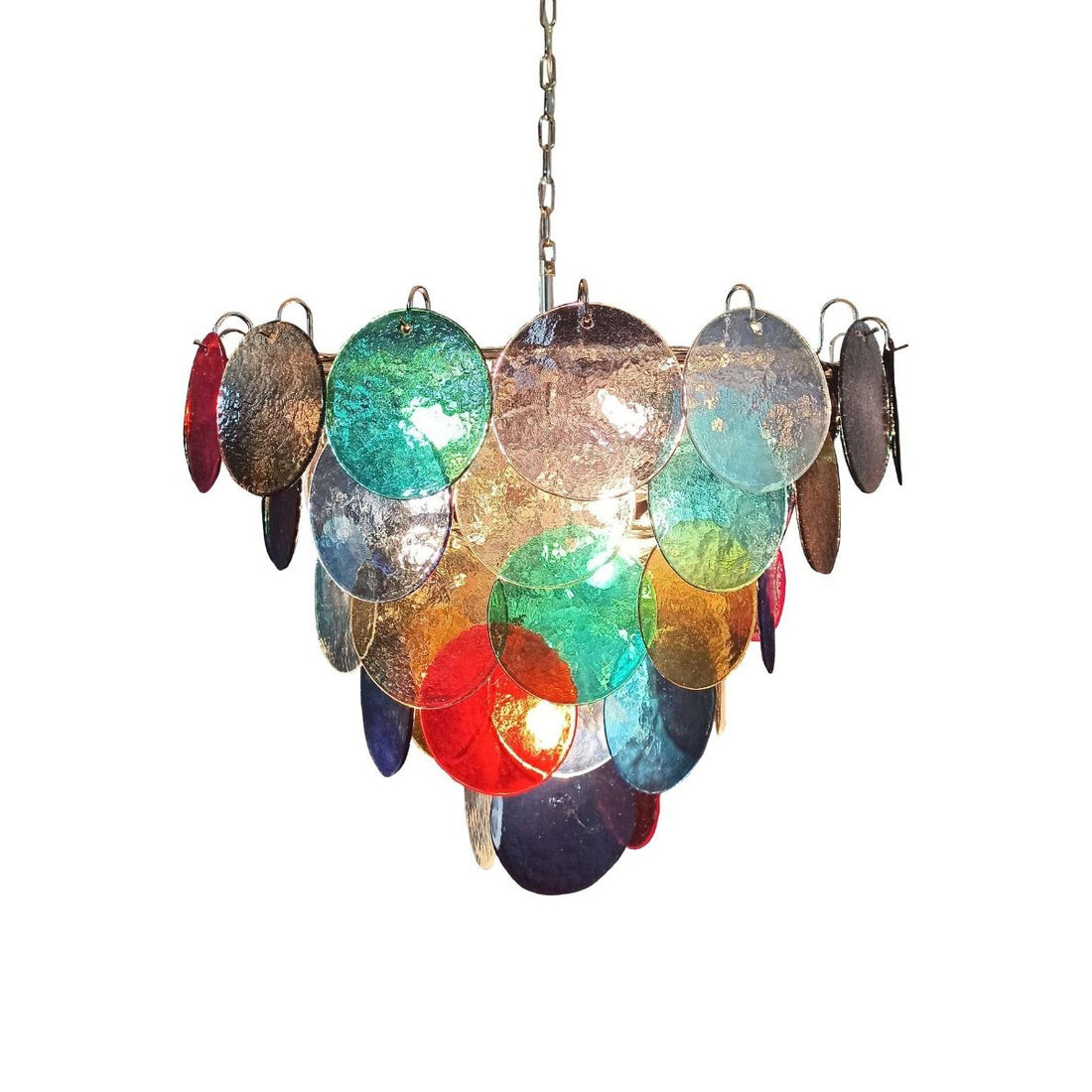 Vintage Murano-Style 27.6" Disks Chandelier