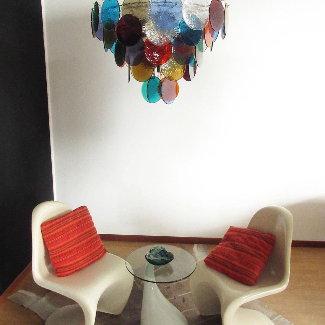 Vintage Murano-Style 27.6" Disks Chandelier