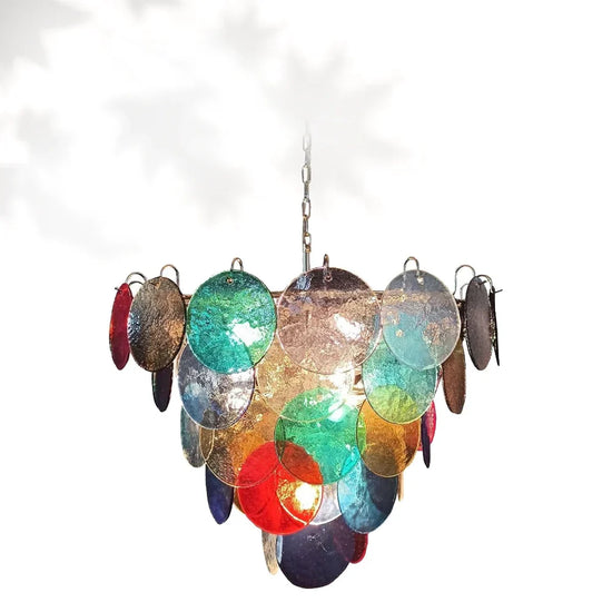 Vintage Murano-Style 27.6" Disks Chandelier