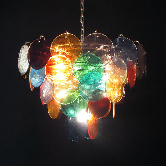 Vintage Murano-Style 27.6" Disks Chandelier