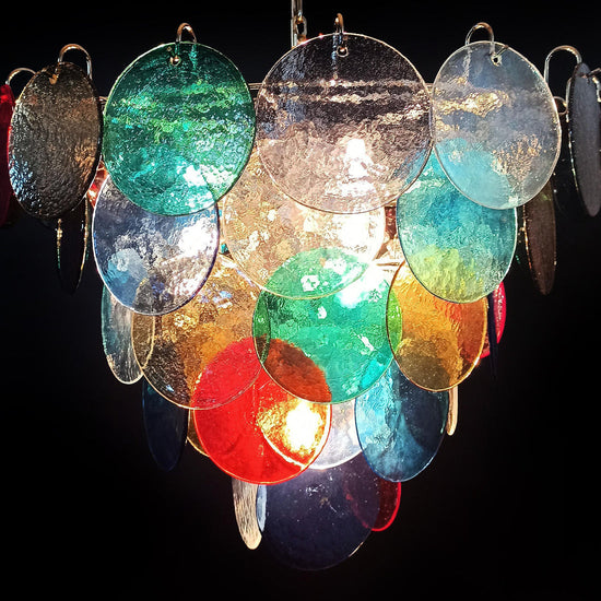 Vintage Murano-Style 27.6" Disks Chandelier