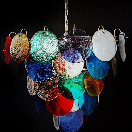 Vintage Murano-Style 27.6" Disks Chandelier
