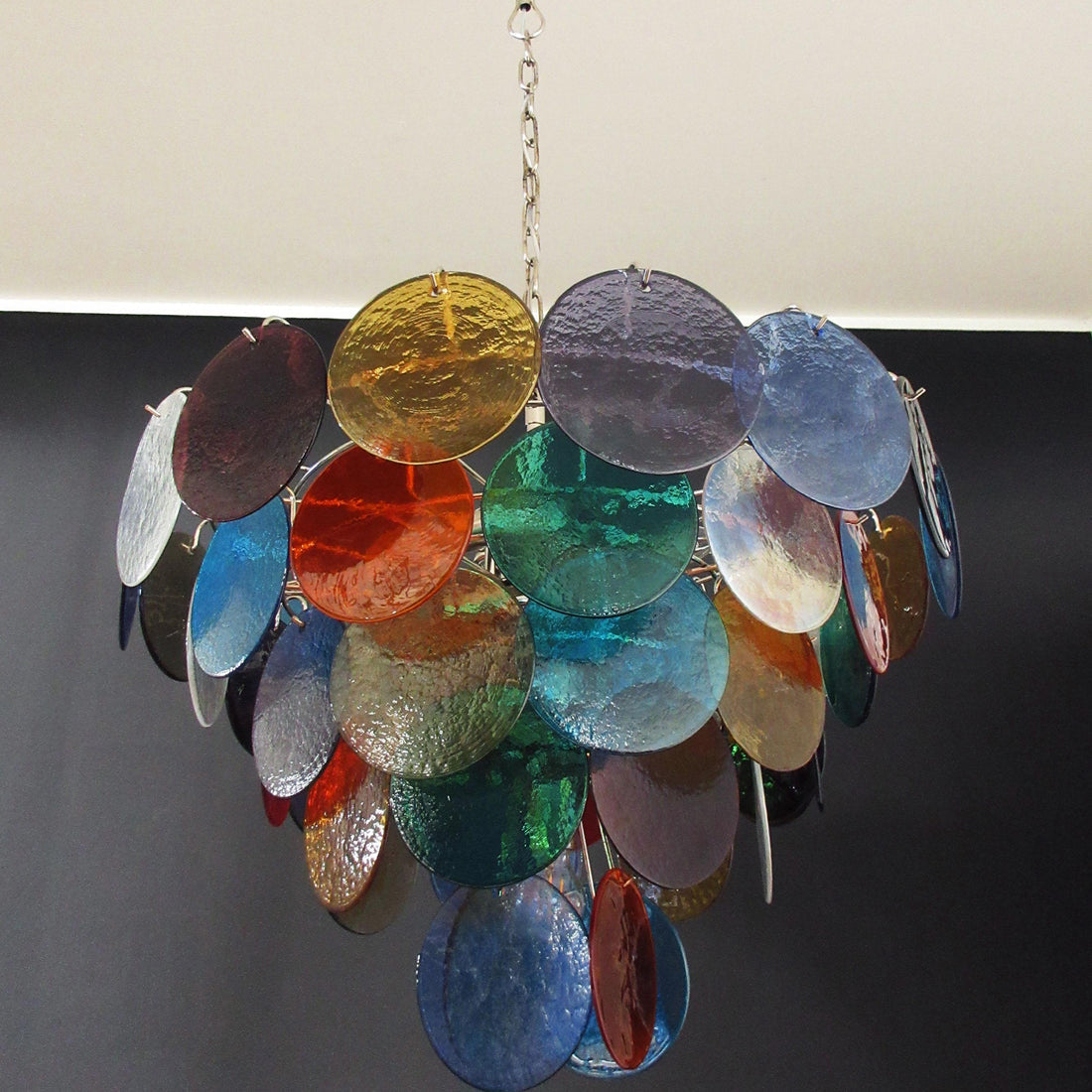 Vintage Murano-Style 27.6" Disks Chandelier