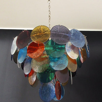 Vintage Murano 27.6" Disks Chandelier