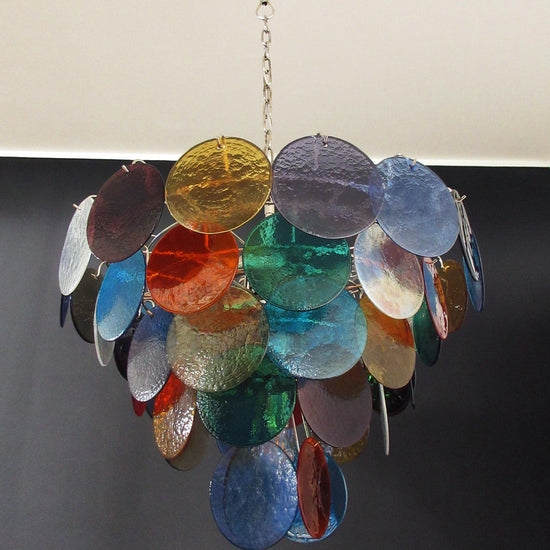 Vintage Murano-Style 27.6" Disks Chandelier